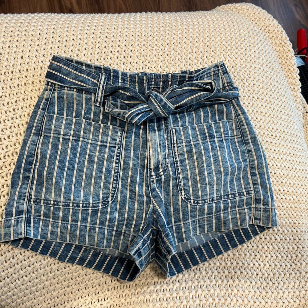 American Eagle Outfitters Blue Striped Shorts